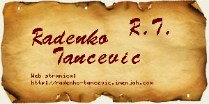 Radenko Tančević vizit kartica